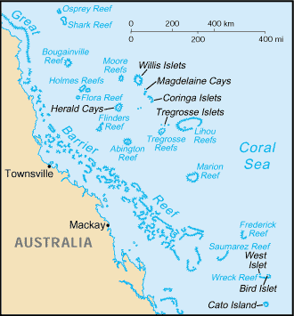 Map of Coral Sea Islands